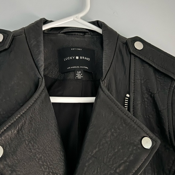 Lucky Brand Black Leather Biker Jacket - Picture 3 of 3